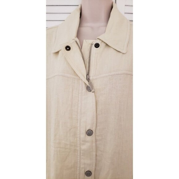 NEW WE THE FREE LOLA LINEN JACKET WET PLASTER MEDIUM - Picture 5 of 8